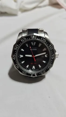 Citizen Eco-Drive WR300 Diver Black Wave Dial