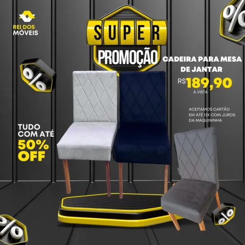 Cadeira para mesa de jantar com pés de madeira