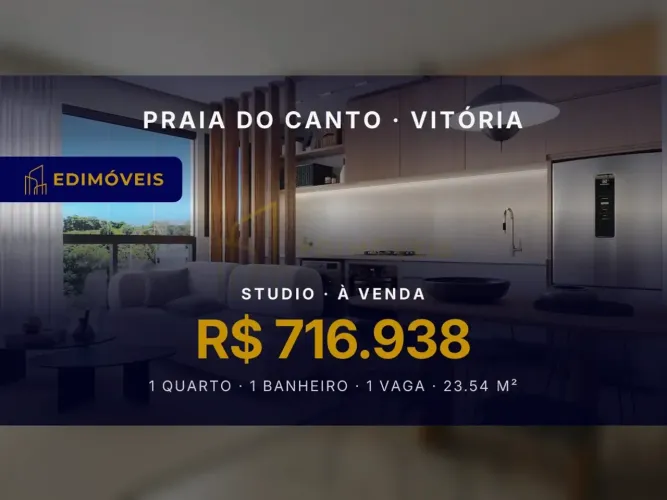 Praia do Canto: Studio 1 quarto em condomínio moderno e tecnológico