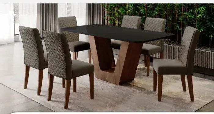 Vendo mesa de jantar com 6 cadeiras. Semi novo