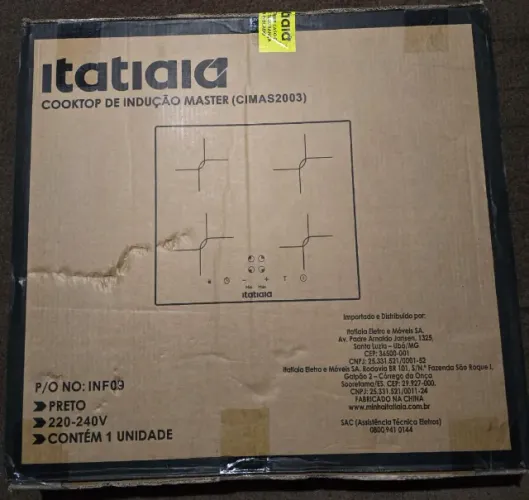 Cooktop Itatiaia Master 4 Bocas Vidro Preto Indução LACRADO