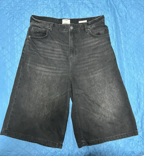 Jorts Jeans Cotton On Super Baggy Preto Tam 32 Original Oversized