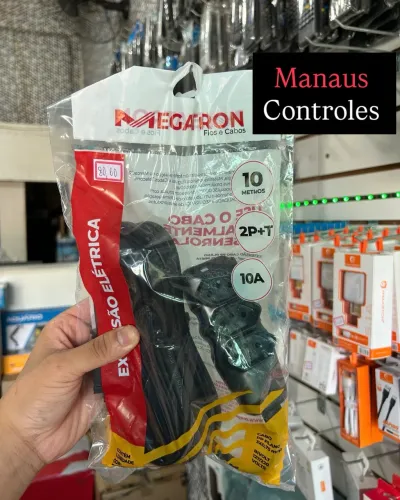 Extensão Elétrica 10 Metros 3 Tomadas Padrão 2P+T Bi-Volt 