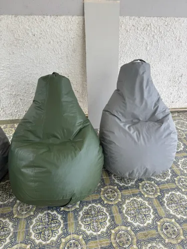 Puffe Pera Cinza e Verde