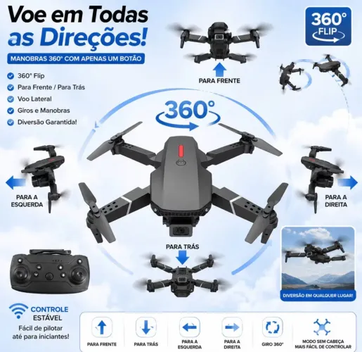 Drone novo na caixa, com camera controle todo completo, com 4 hélice a mais, chave e mala