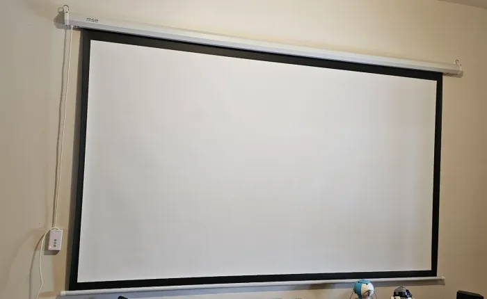 Tela de projeção elétrica 16x9 100 polegadas branca 220v