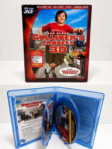 Blu-ray 3D As Viagens de Gulliver 4 Discos Jack Black