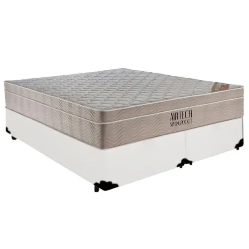CAMA BOX CORINO ALTO NÍVEL + COLCHÃO SPRINGPOCKET ORTOBOM
