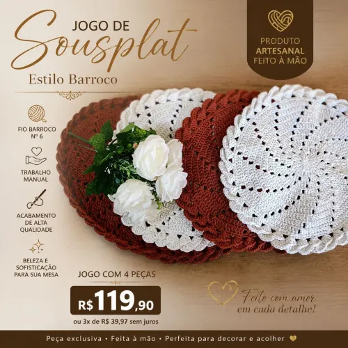 Kit sousplat 4 peças 