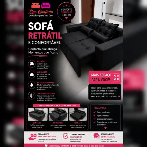Sofá Retrátil Novo De Fábrica!