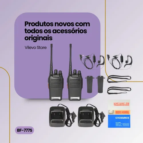PAR RÁDIO COMUNICADOR BAOFENG BF-777S 2 RÁDIOS COMUNICADORES