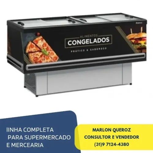 Ilha para Frios 2M Vidro Reto Gelopar