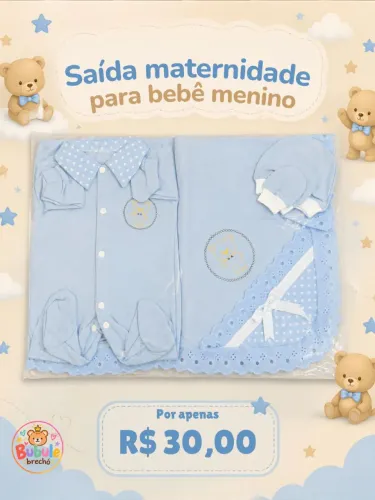 Saída maternidade completa para bebê menino recém nascido