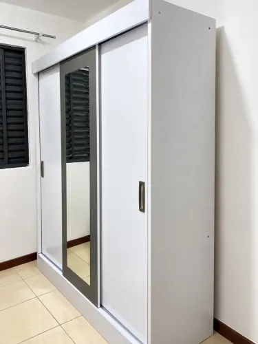 Guarda Roupa Casal Com Espelho 3 Portas