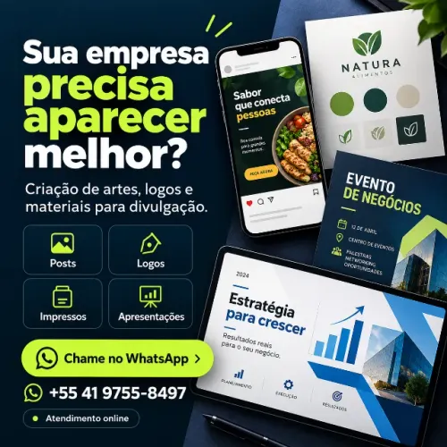 Criação de artes, logotipo e materiais visuais para empresasação de artes, logotipo e m