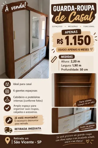 Guarda roupa Casal 1150