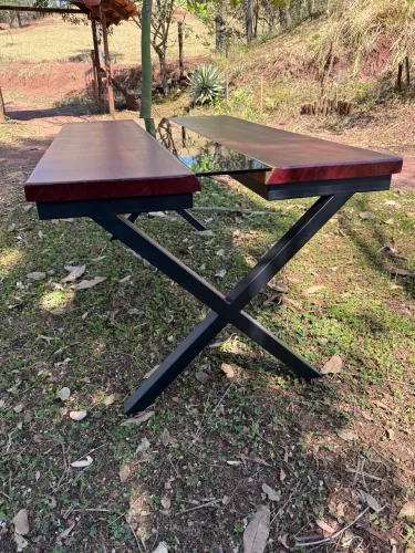 Mesa de madeira gourmet