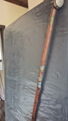 Bengala Alpina Suíça Antiga - Vintage - Com Campainha Funcional e Emblemas Originais