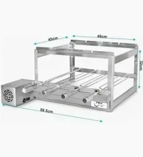 Kit Grill Espeto Giratório Para 4 Espetos - Inox 430 Artmil