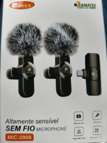 Microfone lapela para celular
