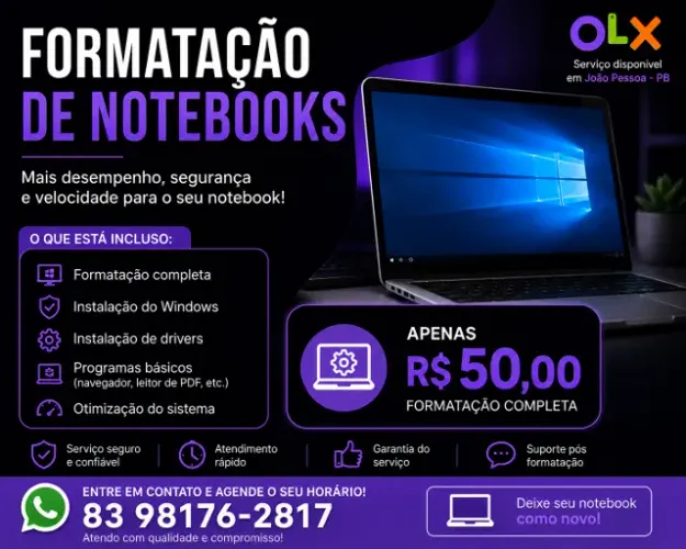 Formatação de Notebook + Instalação do Windows | R$ 50