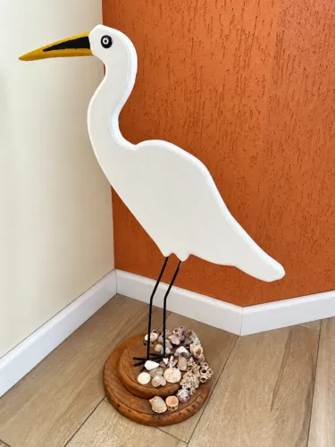 Gaivota decorativa em madeira