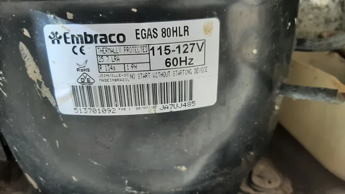 Compressor Embraco EGAS 80HLR 127V Original Geladeira GE Frost Free 418L