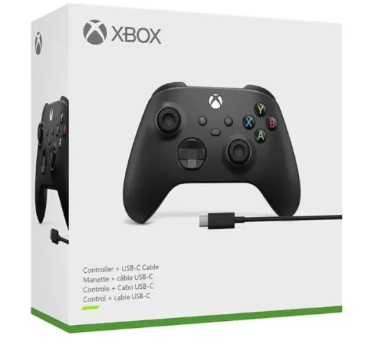 Controle XBOX SERIES X/S - Microsoft - Carbon Black + Cabo usb