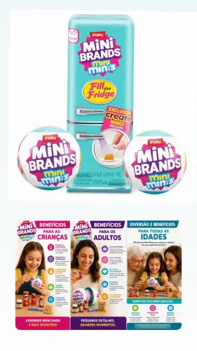 Mini Brands Geladeira Com 2 Bolas Com Mini Brinquedos