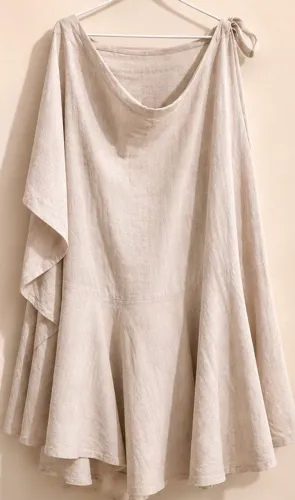 Saia Longa Boho CIA. MARÍTIMA Estilo Cigana Bege Premium