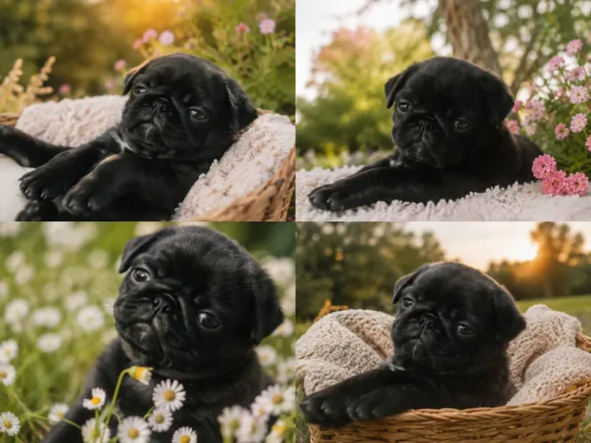 Pug um menininho lindo encantador