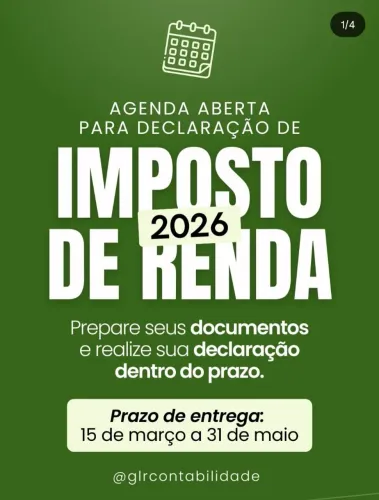IMPOSTO DE RENDA 2026 - Faça sua declaração com contador 