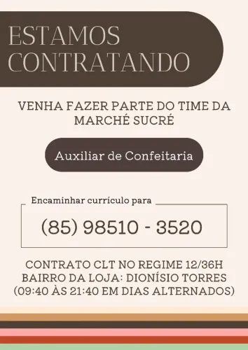AUXILIAR DE CONFEITARIA MARCHÉ SUCRÉ