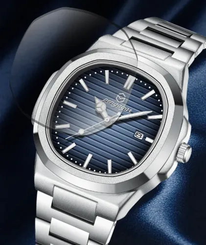 Relógio Pengagar Azul Premium Calendário Completo e Resistência à Água