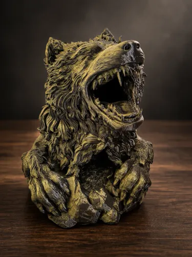 Porta Dados Lobo Fantasia (RPG) impresso em 3D