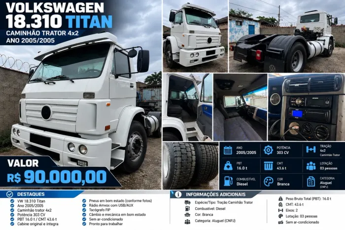 VW 18.310 Titan 4x2 2005 - Cavalo Mecânico