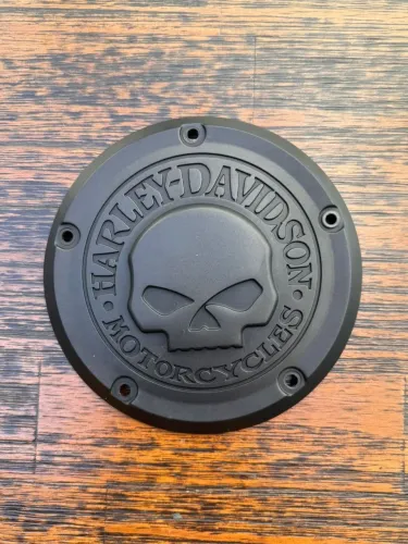 ?Tampa da Primária Derby Cover Harley Willie G Skull - Black