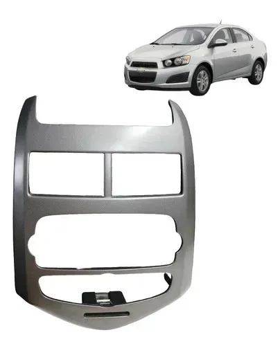 Moldura Painel Central Chevrolet Sonic 2012 Com Detalhes Cinza