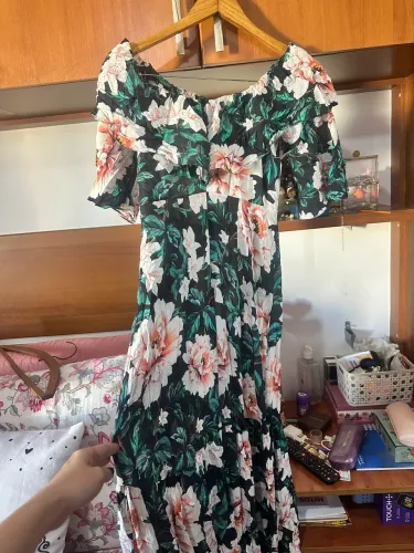 Vestido longo farm estampado