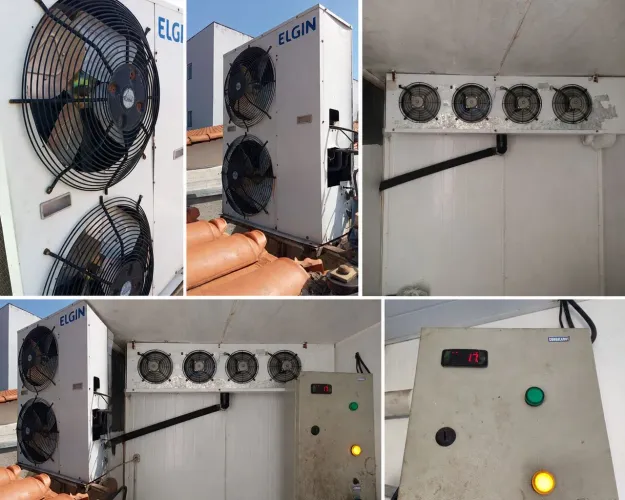 Condesadora 4hp para congelados, evaporadora 4 ventiladores,painel de controle