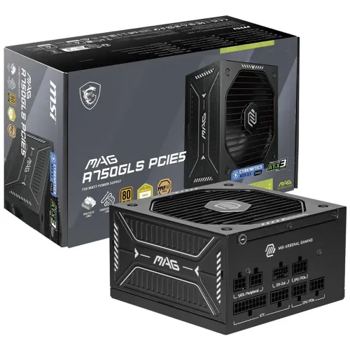 Fonte de Alimentação MSI Mag A750GLS 750W ATX 3.1 / Modular / 80 Plus Gold
