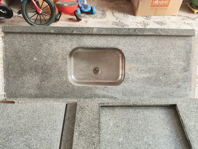 Conjunto PIA cozinha granito cinza - (4 ITENS)