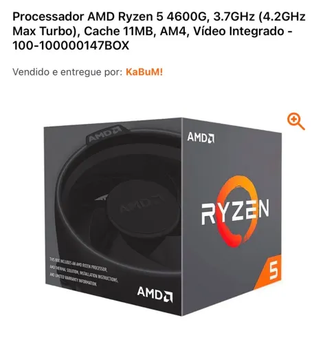 Processador 5 4600G - vídeo integrado - Turbo 