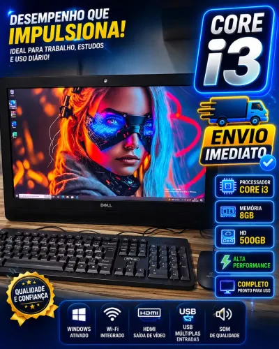 All in One Core i3 8GB Completo tela de 23 Polegadas