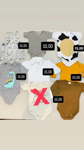 Roupas de bebê usadas RN, P e M