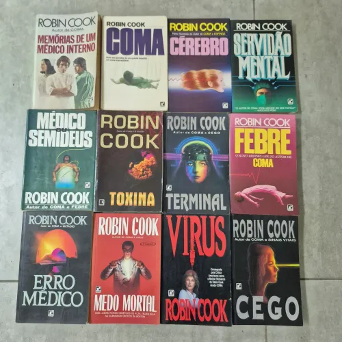 LOTE COM 12 LIVROS DO ROBIN COOK EM BOM ESTADO ALGUNS TEM ASSINATURA dentro e pag amarelad