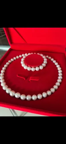 Lindo colar e pulseira de pérolas originais