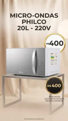 Título: Micro-ondas Philco 20 Litros 220V - Semi-novo / Ótimo Estado