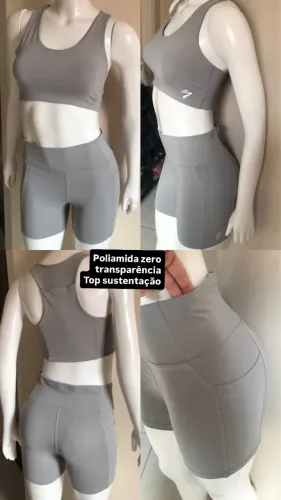 Conjunto short fitness vários bolsos marca Spertos