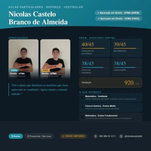 aulas particulares de matemática